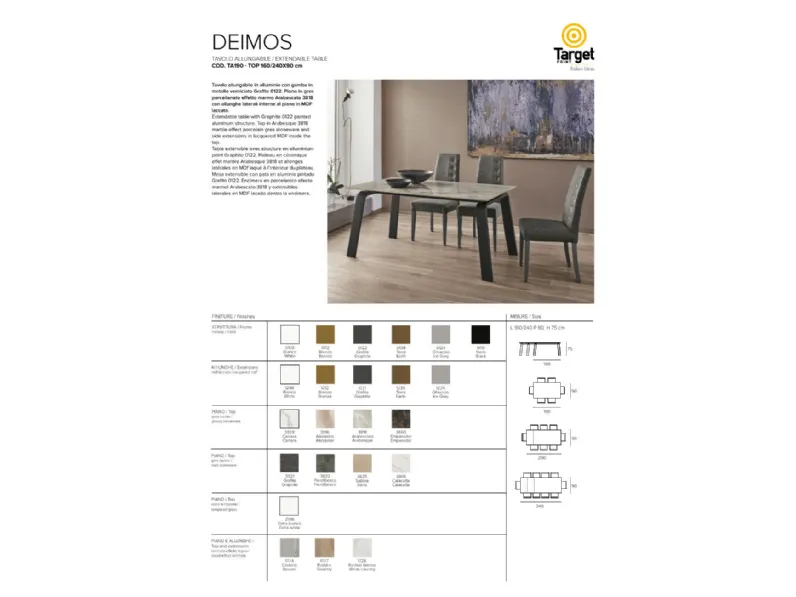 Tavolo in offerta outlet modello Deimos * di Target point 