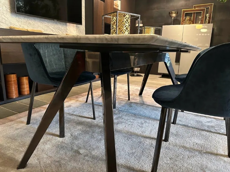 Tavolo in marmo rettangolare Delta Pianca in offerta outlet