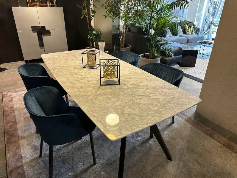 Tavolo in marmo rettangolare Delta Pianca in offerta outlet