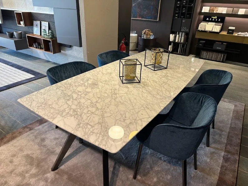 Tavolo in marmo rettangolare Delta Pianca in offerta outlet