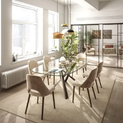 Tavolo in vetro sagomato Diago Easyline a prezzo scontato