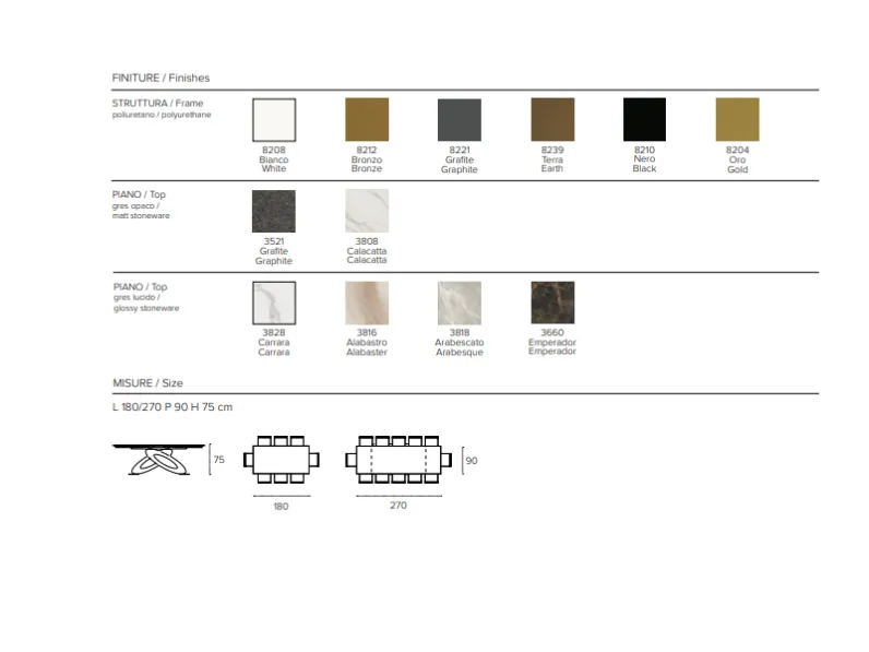 Tavolo Eclipse Target point in ceramica Rettangolare allungabile 