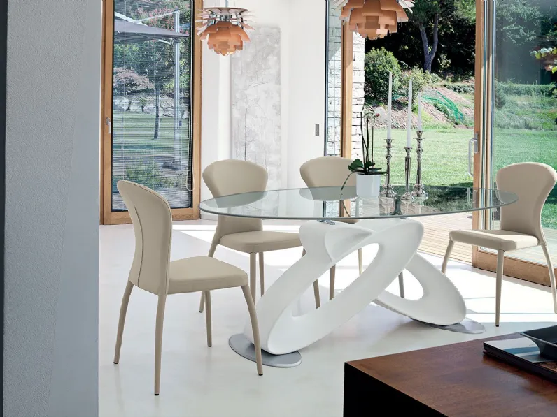 Tavolo ovale in vetro Eclipse * di Target point in Offerta Outlet 