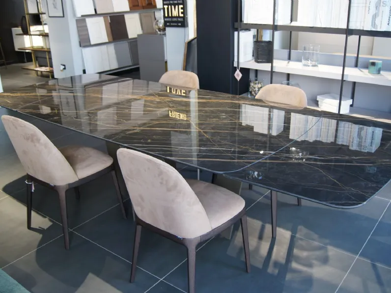 Tavolo in marmo ovale Eiffel Dall'agnese in offerta outlet