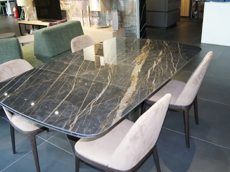 Tavolo in marmo ovale Eiffel Dall'agnese in offerta outlet
