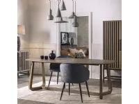 Tavolo in legno ellittico Ellisse db007478 Dialma brown in offerta outlet