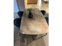 Tavolo in marmo ellittico Gemini Stones in offerta outlet