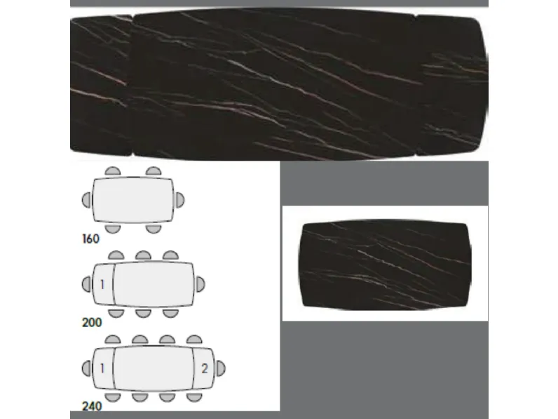 Tavolo in ceramica ellittico Tavolo modello golden Mobilificio bellutti a prezzo ribassato