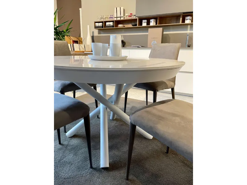 Tavolo rotondo in ceramica Fahrenheit round di Altacom in Offerta Outlet