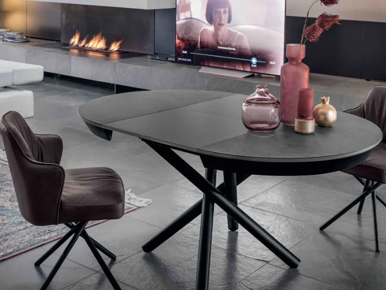 Tavolo rettangolare in laminato Fahrenheit round di Altacom in Offerta Outlet