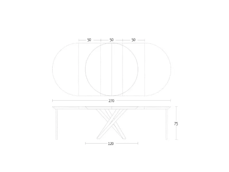 Tavolo rotondo allungabile in laminato SCONTATO 