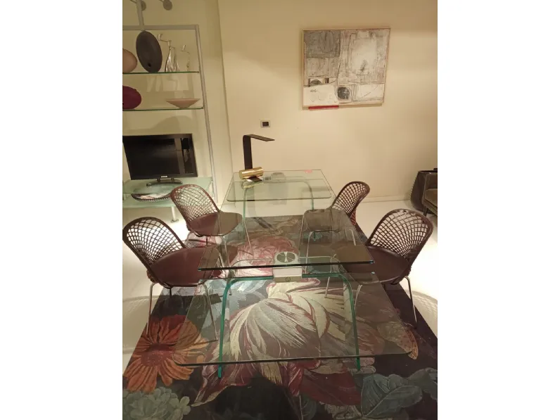 Tavolo Kayo Fiam in vetro Rettangolare allungabile scontato 50%
