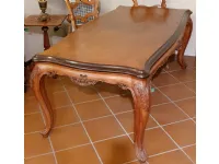 Tavolo rettangolare in legno Chippendale rettangolare di Artigianale in Offerta Outlet