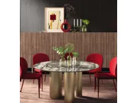 Tavolo con piano in ceramica rotondo di Di lazzaro a PREZZO OUTLET 