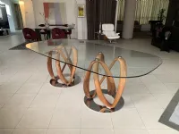 Tavolo ovale in vetro Infinity di Porada in Offerta Outlet 