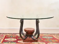 Tavolo in vetro rotondo Irene Artigianale in offerta outlet