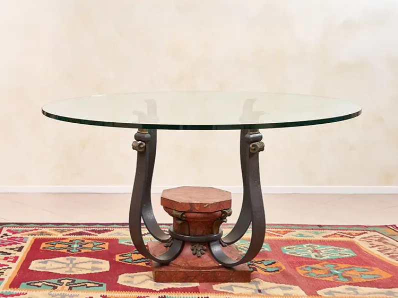 Tavolo in vetro rotondo Irene Artigianale in offerta outlet