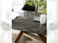 Tavolo rettangolare in marmo Metal in legno rovere massello di Alta corte in Offerta Outlet