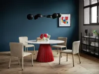 Tavolo in ceramica rotondo Pliss Midj in offerta outlet