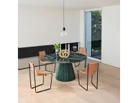 Tavolo in ceramica rotondo Pliss Midj in offerta outlet