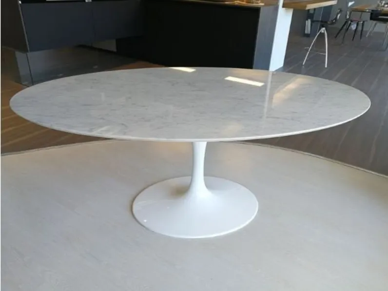 Tavolo in pietra ovale Saarinen made in italy 199x121 Artigianale in offerta outlet