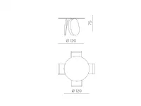 Tavolo rotondo in vetro Tavolo funghetto di Md work in Offerta Outlet