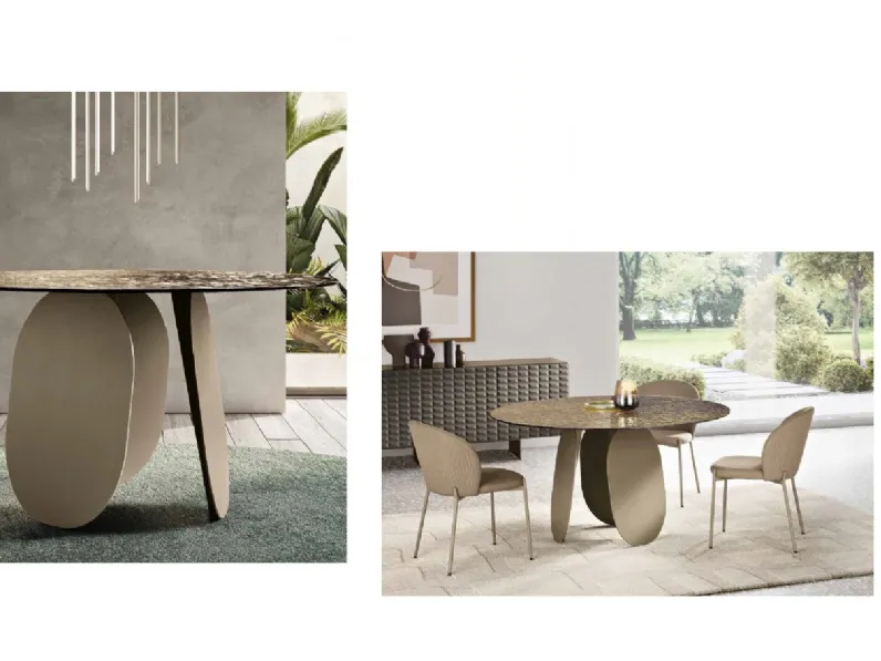 Tavolo rotondo in vetro Tavolo funghetto di Md work in Offerta Outlet