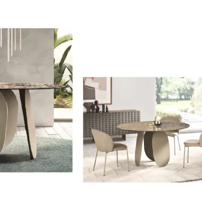 Tavolo rotondo in vetro Tavolo funghetto di Md work in Offerta Outlet