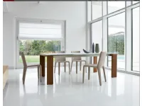 Tavolo rettangolare in vetro Tavolo twice 165 fix piano cristallo acidato bianco gambe nero opaco fisso bonaldo di Bonaldo in Offerta Outlet