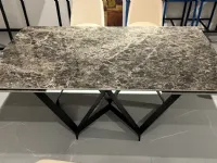 Tavolo rettangolare in ceramica Flame di Zamagna in Offerta Outlet