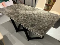 Tavolo rettangolare in ceramica Flame di Zamagna in Offerta Outlet