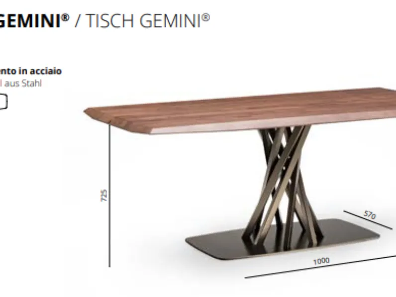 Tavolo Gemini Alta corte in legno Fisso scontato 35%