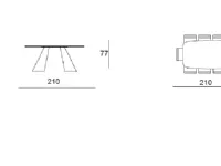 Tavolo Glass metal Md work in vetro Fisso scontato 35%