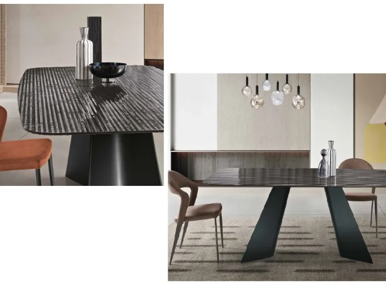 Tavolo Glass metal Md work in vetro Fisso scontato 35%