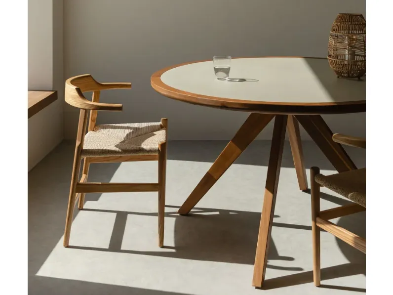 Tavolo A&c Tavolo  myhome rotondo gamila cemento e legno PREZZI OUTLET -30%