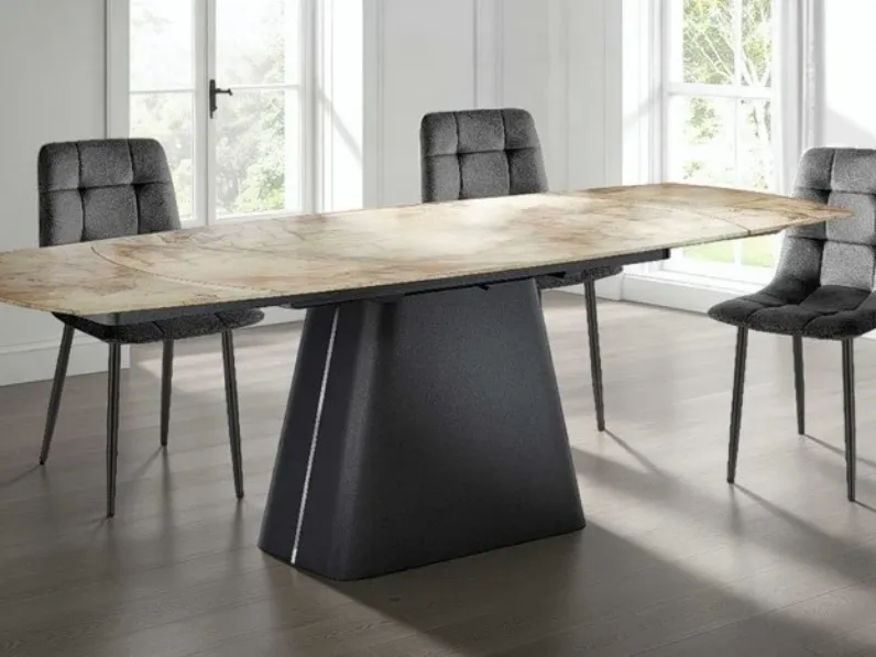 Tavolo in ceramica ellittico Jeremy Collezione esclusiva in offerta outlet