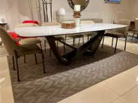 Tavolo in ceramica ovale Bach Bontempi in offerta outlet