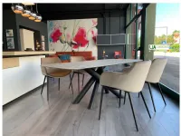 Tavolo ovale in ceramica Tavolo igor + 4 sedie duke  di Zamagna in Offerta Outlet