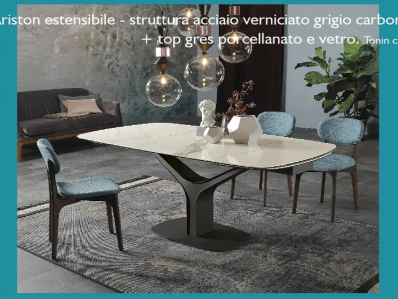 Tavolo in ceramica rettangolare Ariston Tonin casa in Offerta Outlet