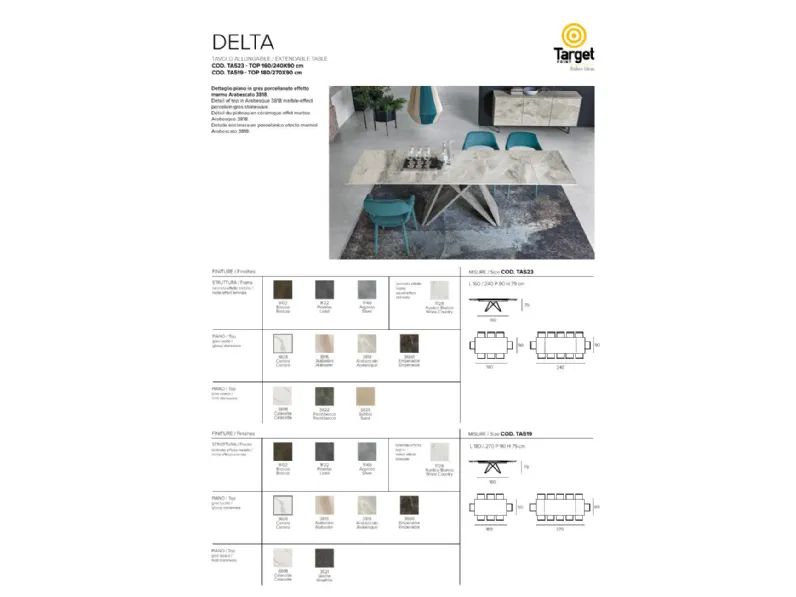 Tavolo rettangolare Delta * di Target point a prezzo riservato 