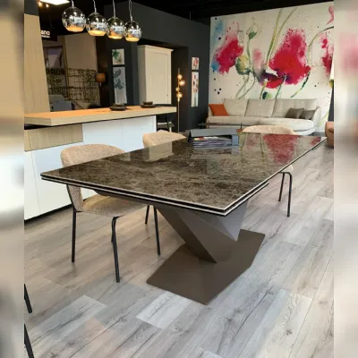 Tavolo in ceramica rettangolare Flight Zamagna in offerta outlet