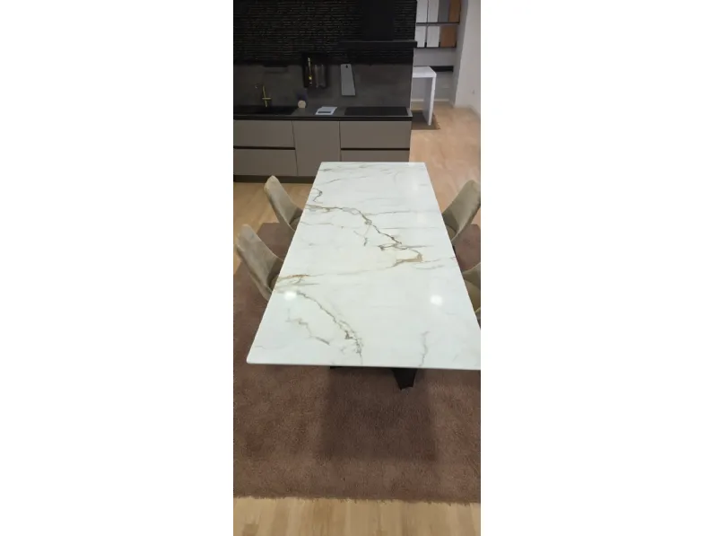 Tavolo art 250x100 bronzo e laminam Bonaldo in ceramica Fisso scontato 50%