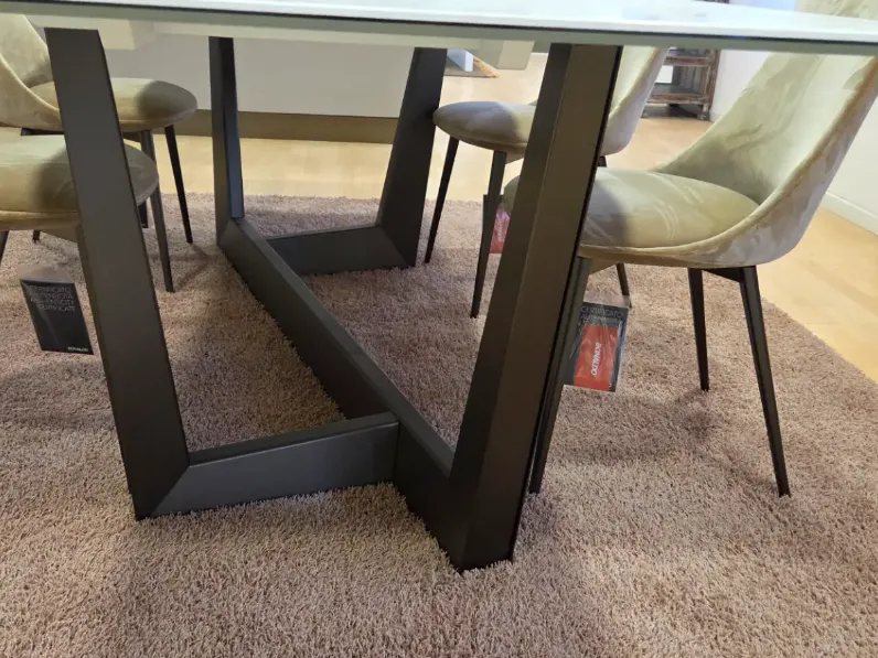 Tavolo art 250x100 bronzo e laminam Bonaldo in ceramica Fisso scontato 50%