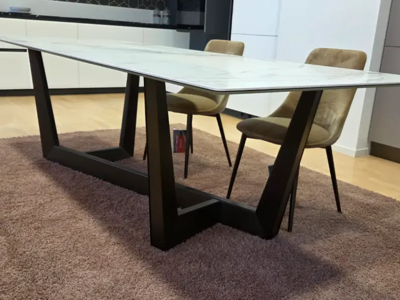 Tavolo art 250x100 bronzo e laminam Bonaldo in ceramica Fisso scontato 50%