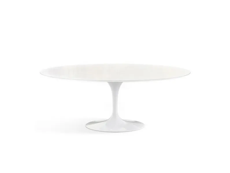 Tavolo in laccato ellittico Saarinen laccato bianco Sigerico in offerta outlet