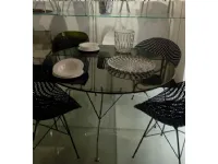 Tavolo in laccato rotondo Glossy laccato nero/cromo Kartell in offerta outlet