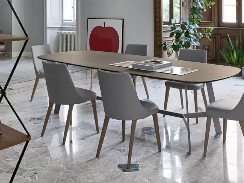 Tavolo in laminato ovale Vertigo Sangiacomo in offerta outlet