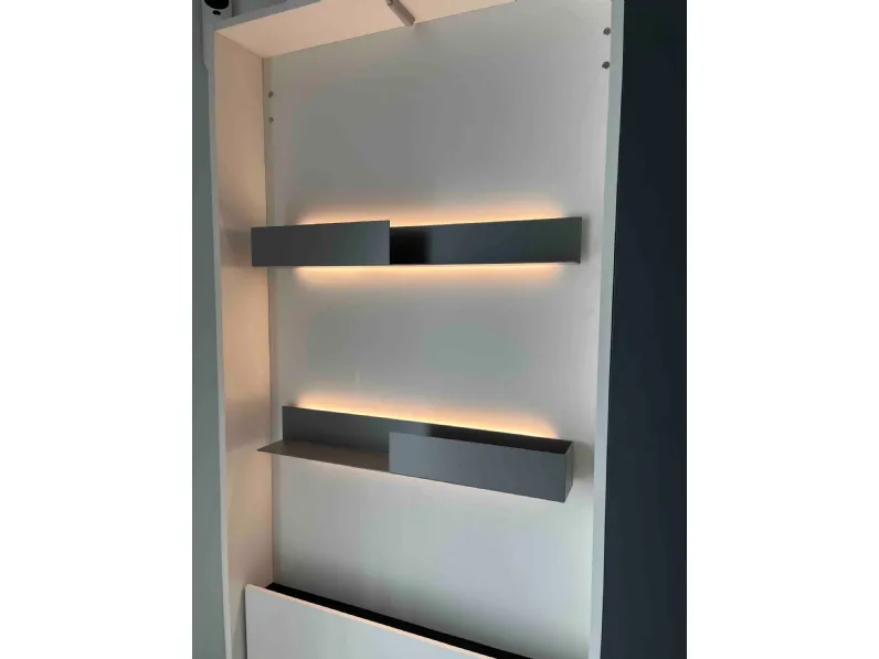 Tavolo in laminato rettangolare Wally office con libreria laterale Clei a prezzo scontato