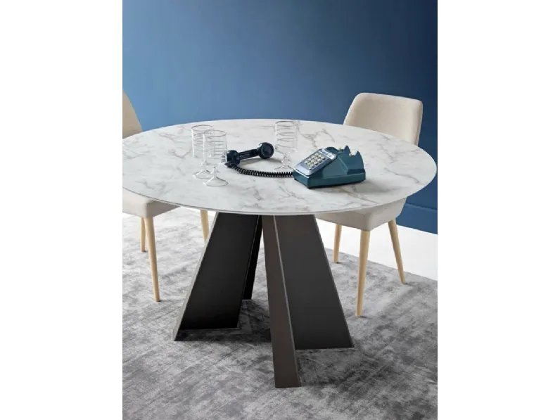 Tavolo in laminato rotondo Bluma round Sedie brianza in offerta outlet