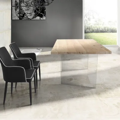 Tavolo in legno e resina rettangolare Tavolo rovere Collezione esclusiva in offerta outlet